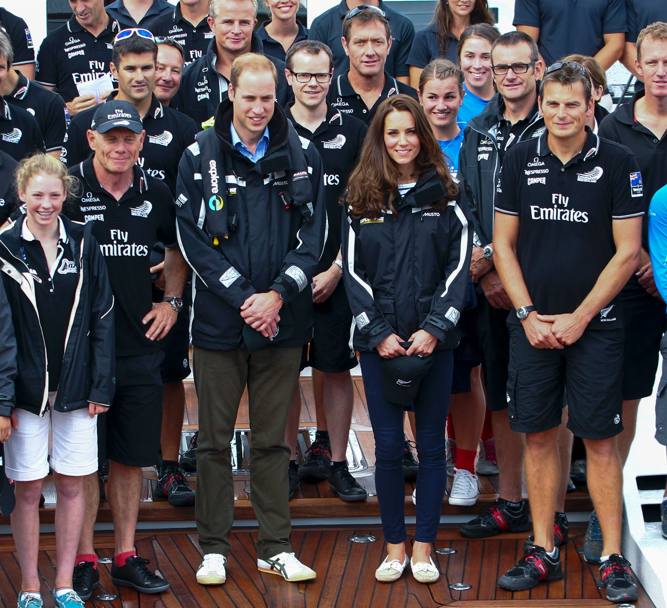  La coppia ha incontrato a Auckland, nel corso della loro visita ufficiale nel Paese, il team New Zealand. (Olycom)
